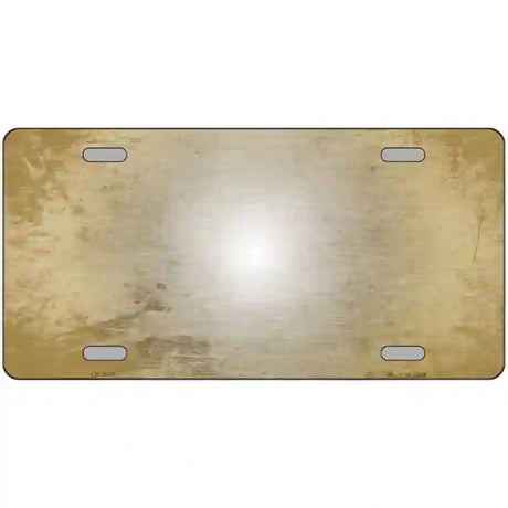 Gold White Fade Scratched License Plate Metal Novelty 24" x 12" (LLP)