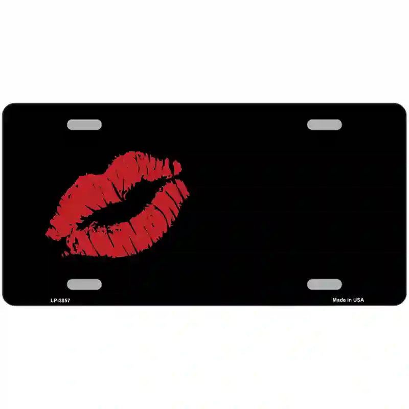 Red Lips Offset Metal Novelty License Plate 24" x 12" (LLP)