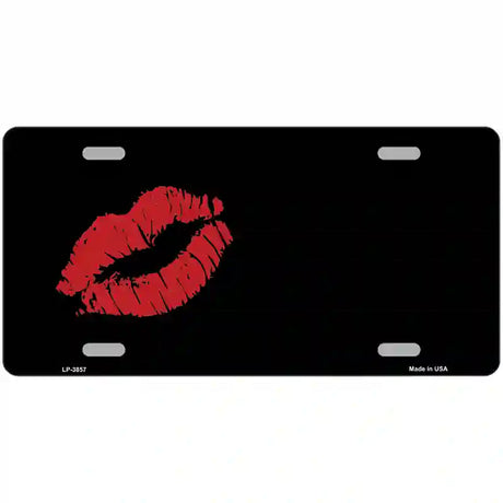 Red Lips Offset Metal Novelty License Plate 24" x 12" (LLP)