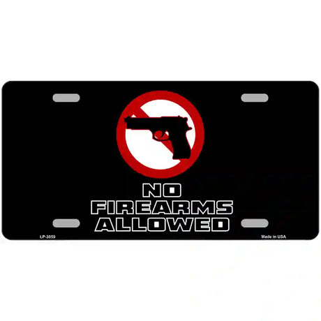 No Firearms Allowed Metal Novelty License Plate 24" x 12" (LLP)