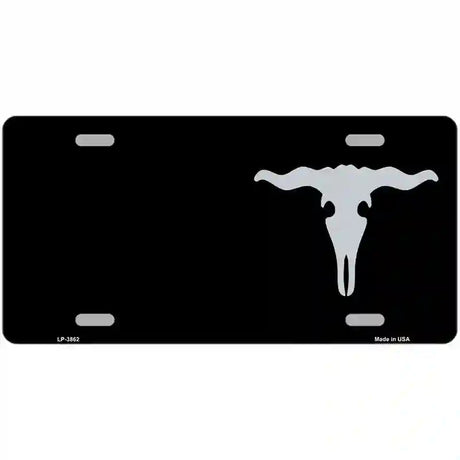 Cattle Skull Offset Metal Novelty License Plate 24" x 12" (LLP)