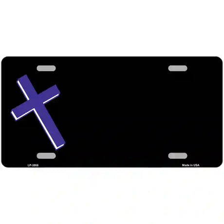 Purple Cross Offset Metal Novelty License Plate 24" x 12" (LLP)