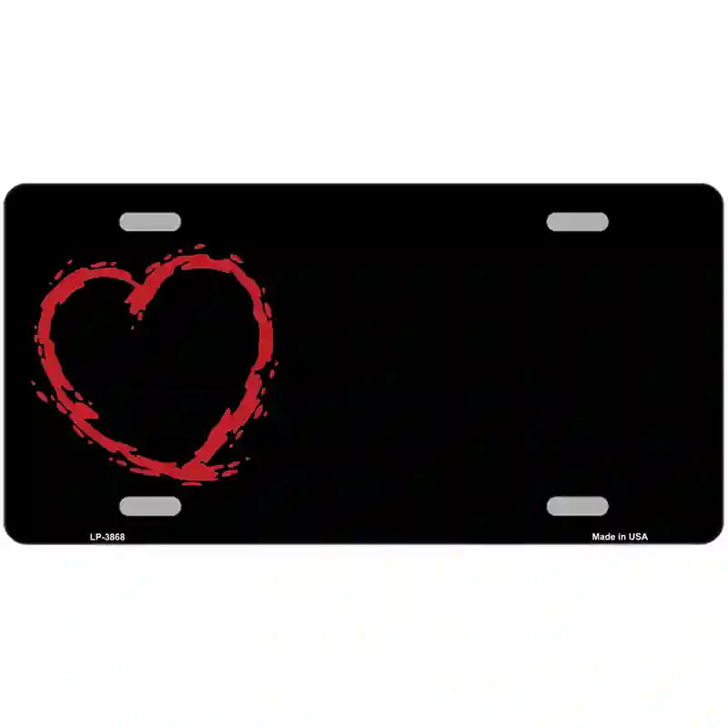 Heart Offset Metal Novelty License Plate 24" x 12" (LLP)