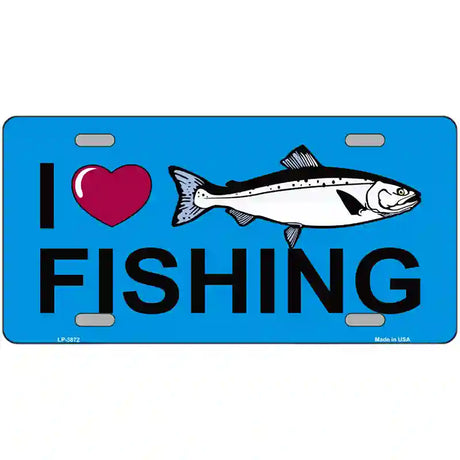 I Love Fishing Metal Novelty License Plate 24" x 12" (LLP)