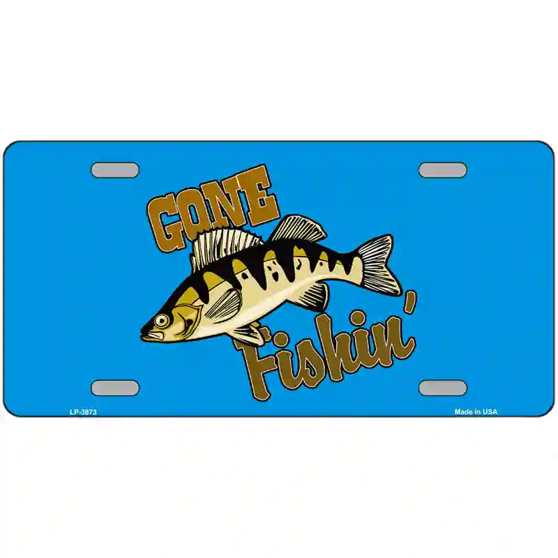 Gone Fishin Metal Novelty License Plate 24" x 12" (LLP)