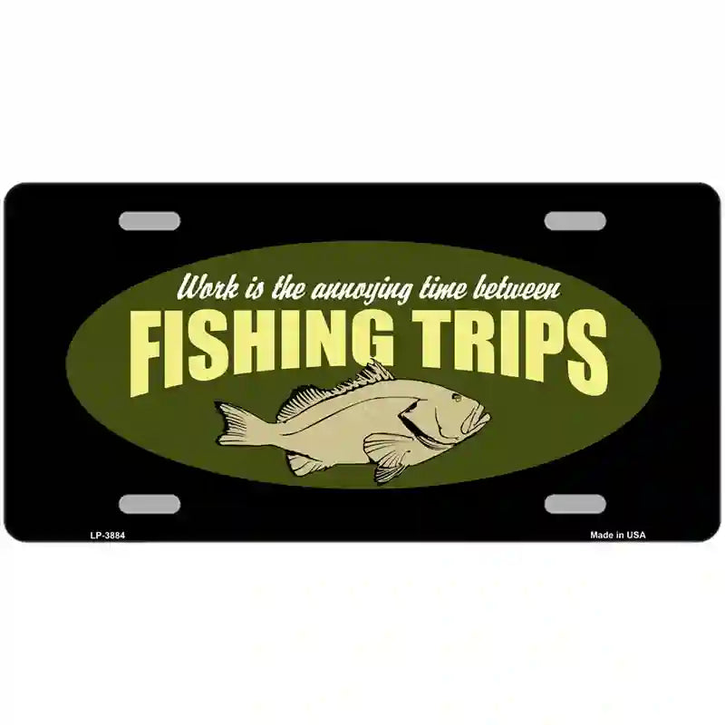 Fishing Trips Metal Novelty License Plate 24" x 12" (LLP)