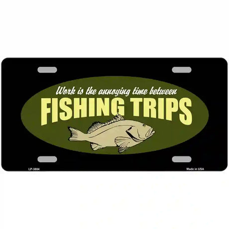 Fishing Trips Metal Novelty License Plate 24" x 12" (LLP)