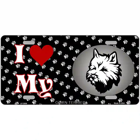 I Love My Cairn Terrier Metal Novelty License Plate 24" x 12" (LLP)