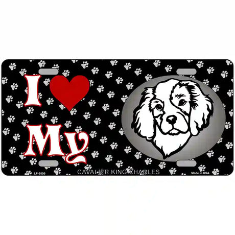 I Love My Cavalier King Charles Metal Novelty License Plate 24" x 12" (LLP)