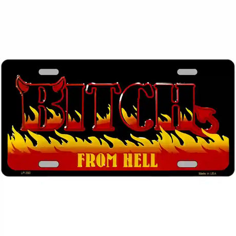 Bitch From Hell Metal Novelty License Plate 24" x 12" (LLP)