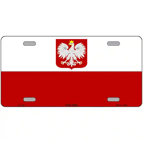 Poland Eagle Flag Metal Novelty License Plate 24" x 12" (LLP)