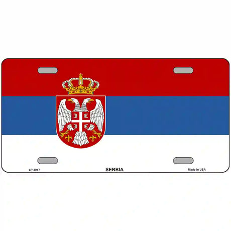 Serbia Eagle Flag Metal Novelty License Plate 24" x 12" (LLP)