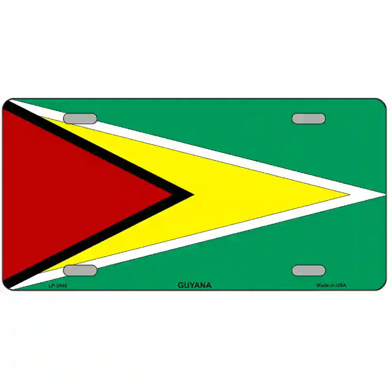 Guyana Flag Metal Novelty License Plate 24" x 12" (LLP)