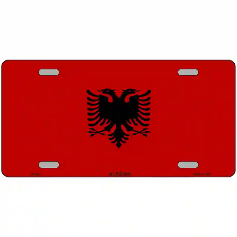 Albania Flag Metal Novelty License Plate 24" x 12" (LLP)