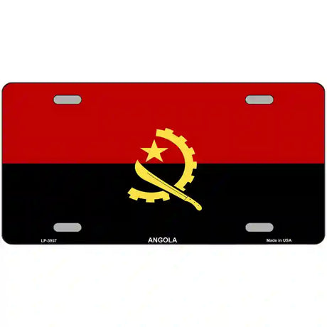 Angola Flag Metal Novelty License Plate 24" x 12" (LLP)