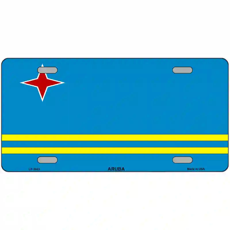 Aruba Flag Metal Novelty License Plate 24" x 12" (LLP)