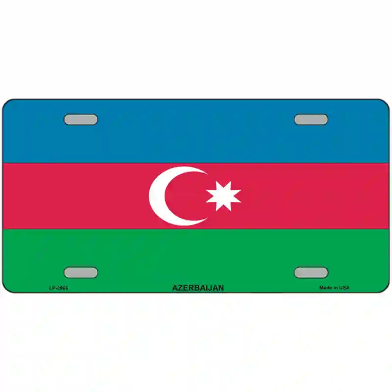 Azerbaijan Flag Metal Novelty License Plate 24" x 12" (LLP)