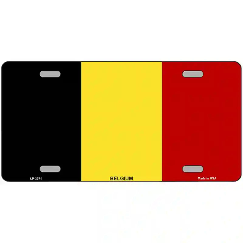 Belgium Flag Metal Novelty License Plate 24" x 12" (LLP)