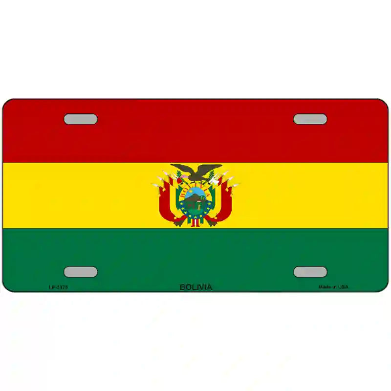 Bolivia Flag Metal Novelty License Plate 24" x 12" (LLP)