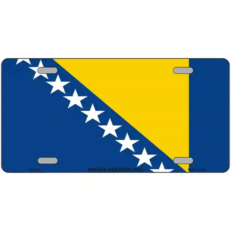 Bosnia Herzegovina Flag Metal Novelty License Plate 24" x 12" (LLP)