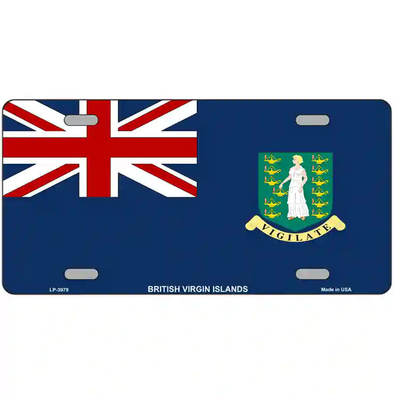 British Virgin Islands Flag Metal Novelty License Plate 24" x 12" (LLP)