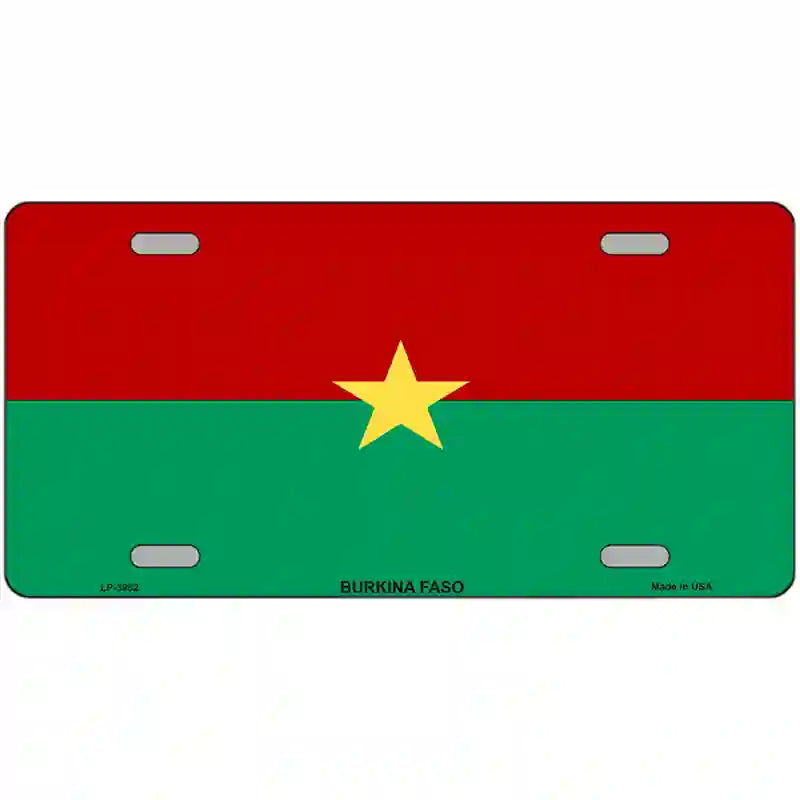 Burkina Faso Flag Metal Novelty License Plate 24" x 12" (LLP)