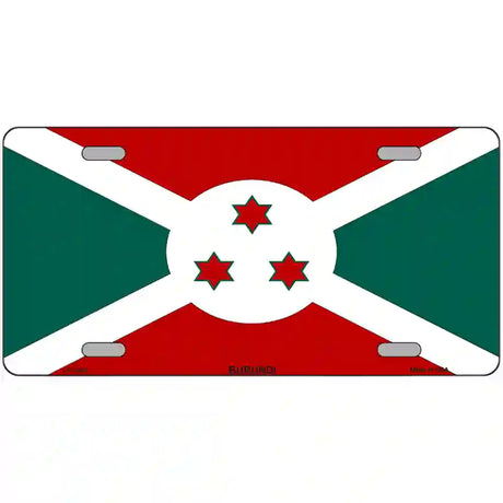 Burundi Flag Metal Novelty License Plate 24" x 12" (LLP)