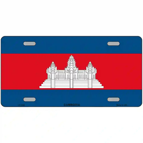 Cambodia Flag Metal Novelty License Plate 24" x 12" (LLP)