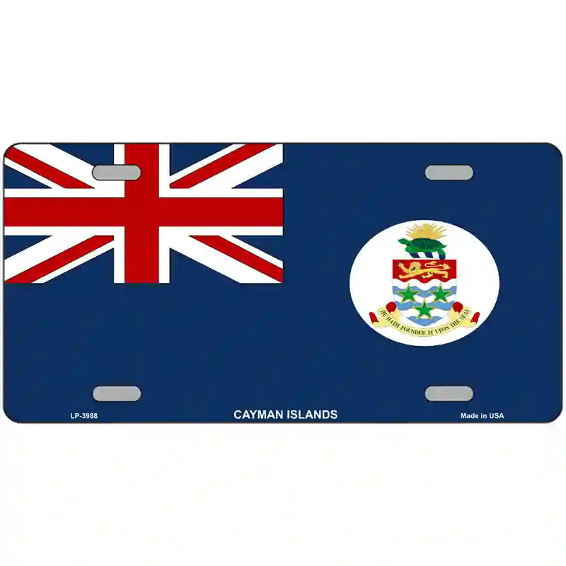 Cayman Islands Flag Metal Novelty License Plate 24" x 12" (LLP)