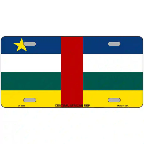 Central African Rep Flag Metal Novelty License Plate 24" x 12" (LLP)