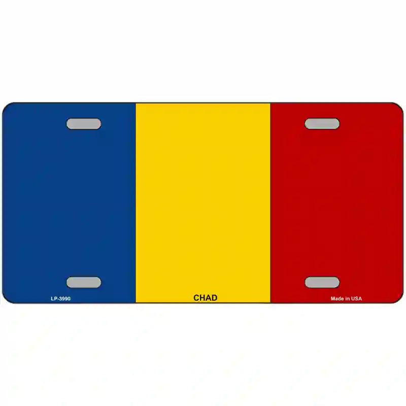 Chad Flag Metal Novelty License Plate 24" x 12" (LLP)