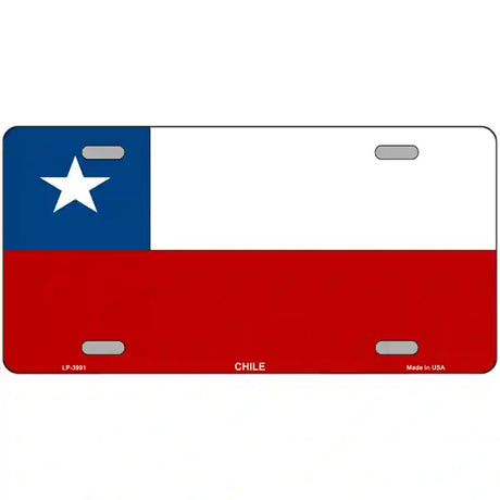 Chile Flag Metal Novelty License Plate 24" x 12" (LLP)