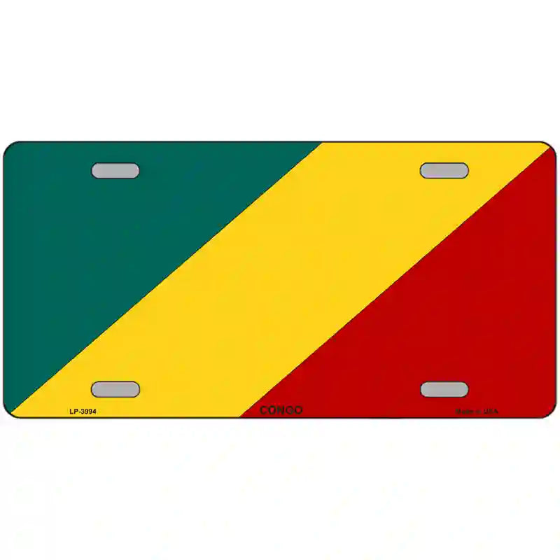 Congo Flag Metal Novelty License Plate 24" x 12" (LLP)