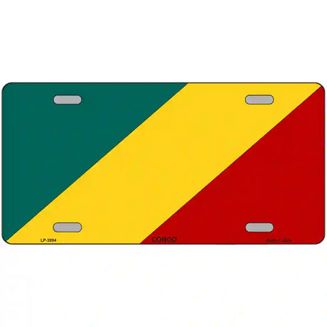 Congo Flag Metal Novelty License Plate 24" x 12" (LLP)