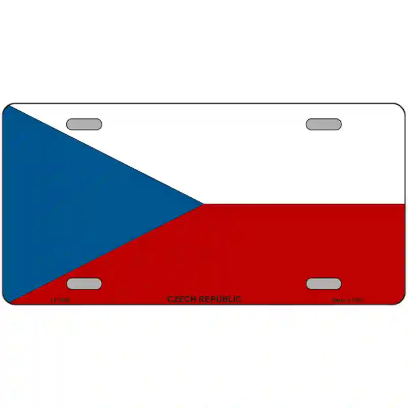 Czech Republic Flag Metal Novelty License Plate 24" x 12" (LLP)