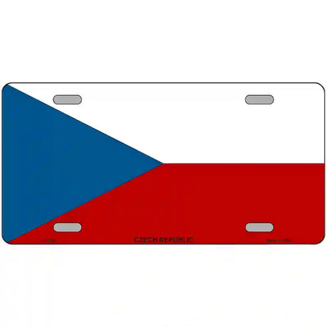 Czech Republic Flag Metal Novelty License Plate 24" x 12" (LLP)