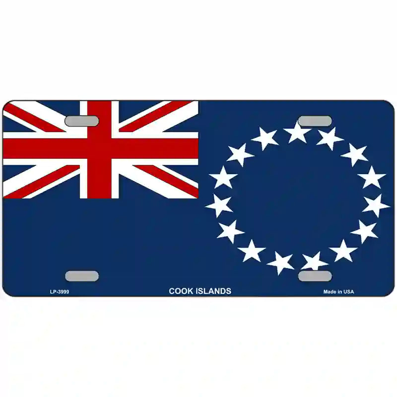 Cook Island Flag Metal Novelty License Plate 24" x 12" (LLP)