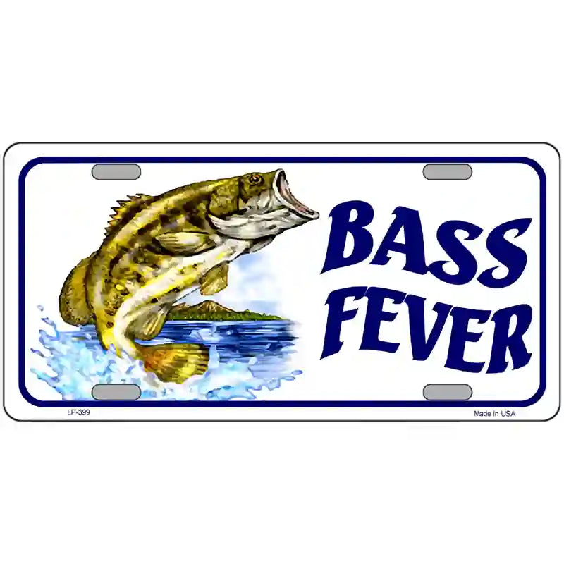 Bass Fever Metal Novelty License Plate 24" x 12" (LLP)