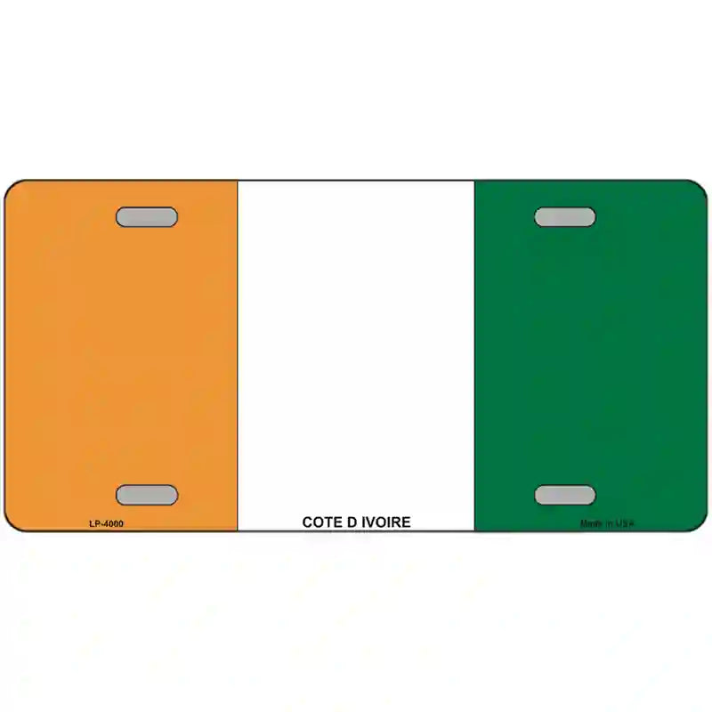 Cote D Ivoire Flag Metal Novelty License Plate 24" x 12" (LLP)