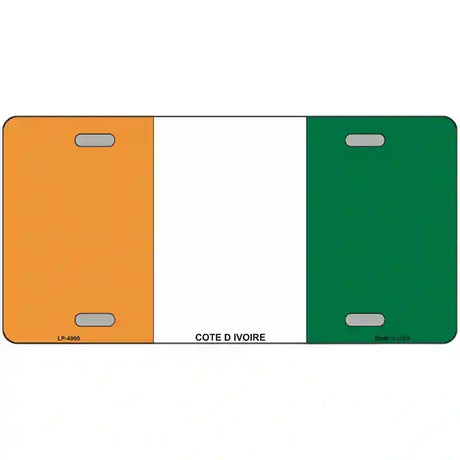 Cote D Ivoire Flag Metal Novelty License Plate 24" x 12" (LLP)