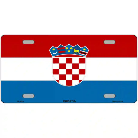 Croatia Flag Metal Novelty License Plate 24" x 12" (LLP)