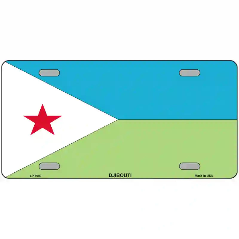 Djibouti Flag Metal Novelty License Plate 24" x 12" (LLP)