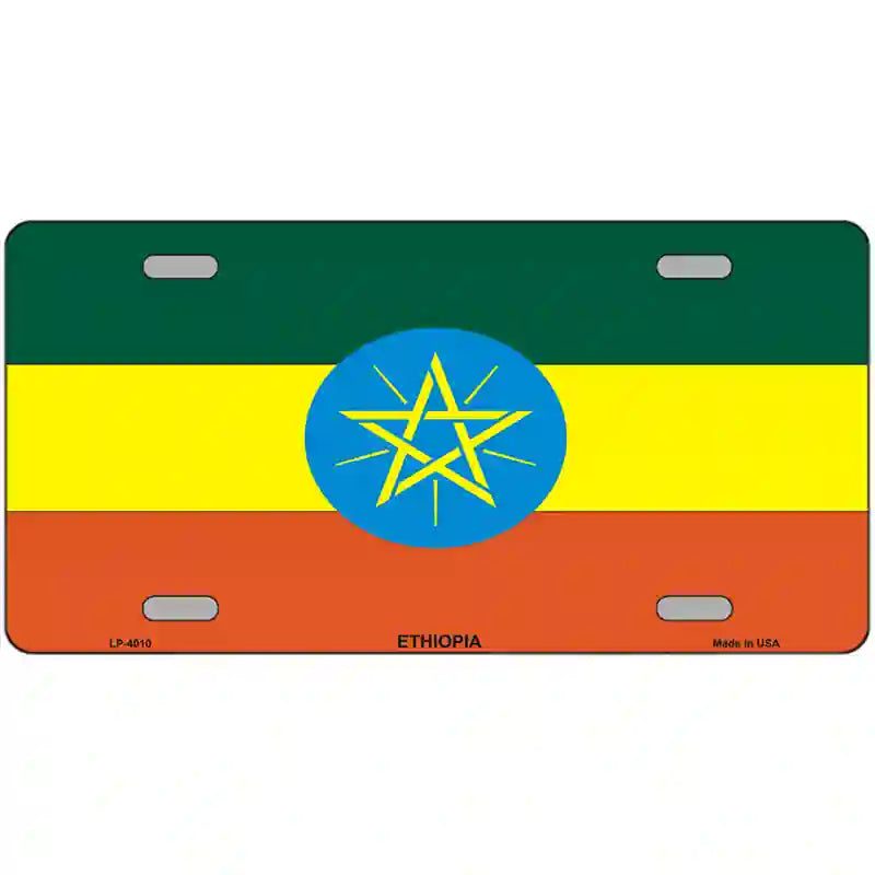 Ethiopia Flag Metal Novelty License Plate 24" x 12" (LLP)