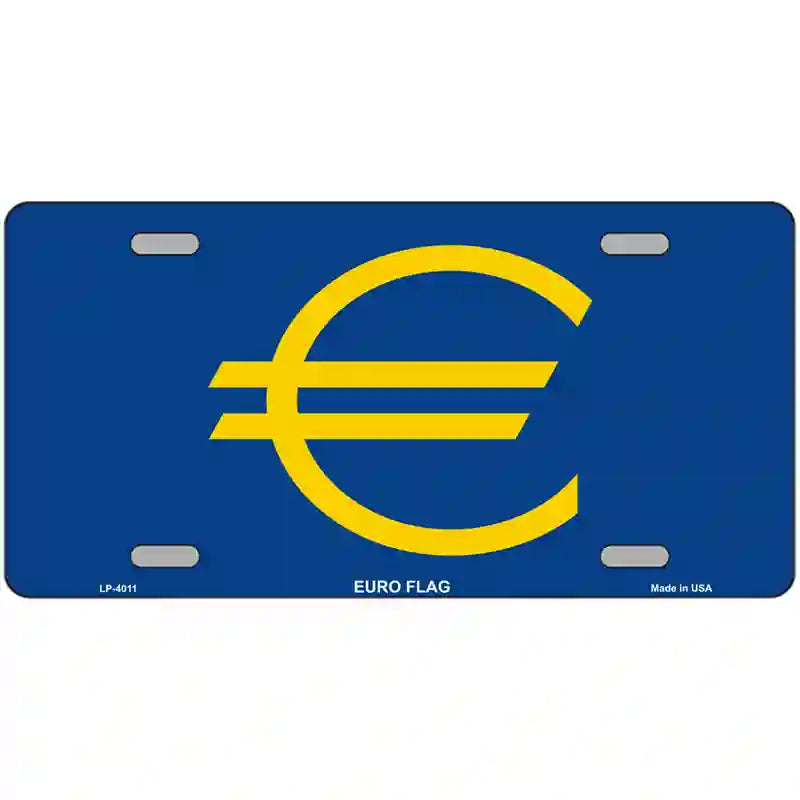 Euro Flag Metal Novelty License Plate 24" x 12" (LLP)