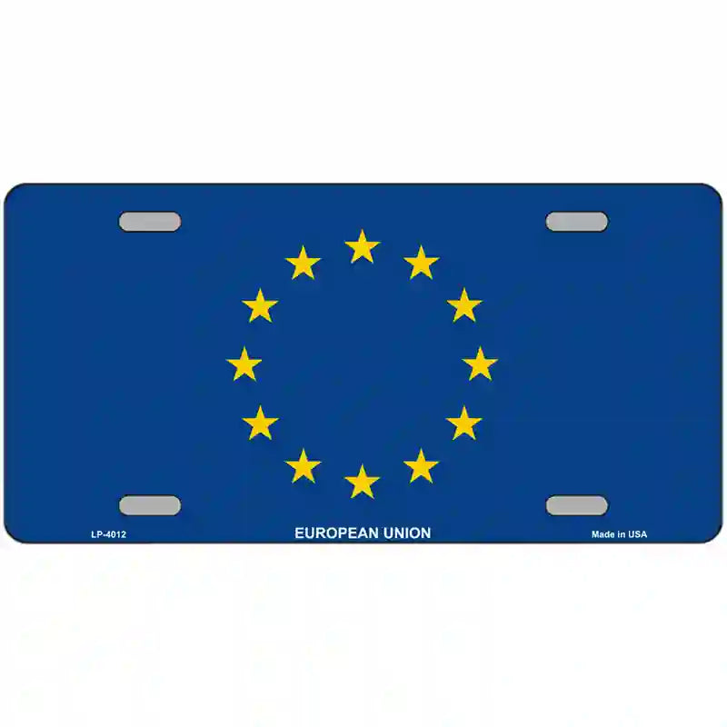 European Union Flag Metal Novelty License Plate 24" x 12" (LLP)