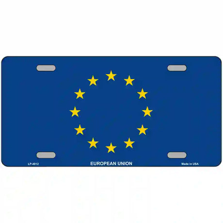 European Union Flag Metal Novelty License Plate 24" x 12" (LLP)