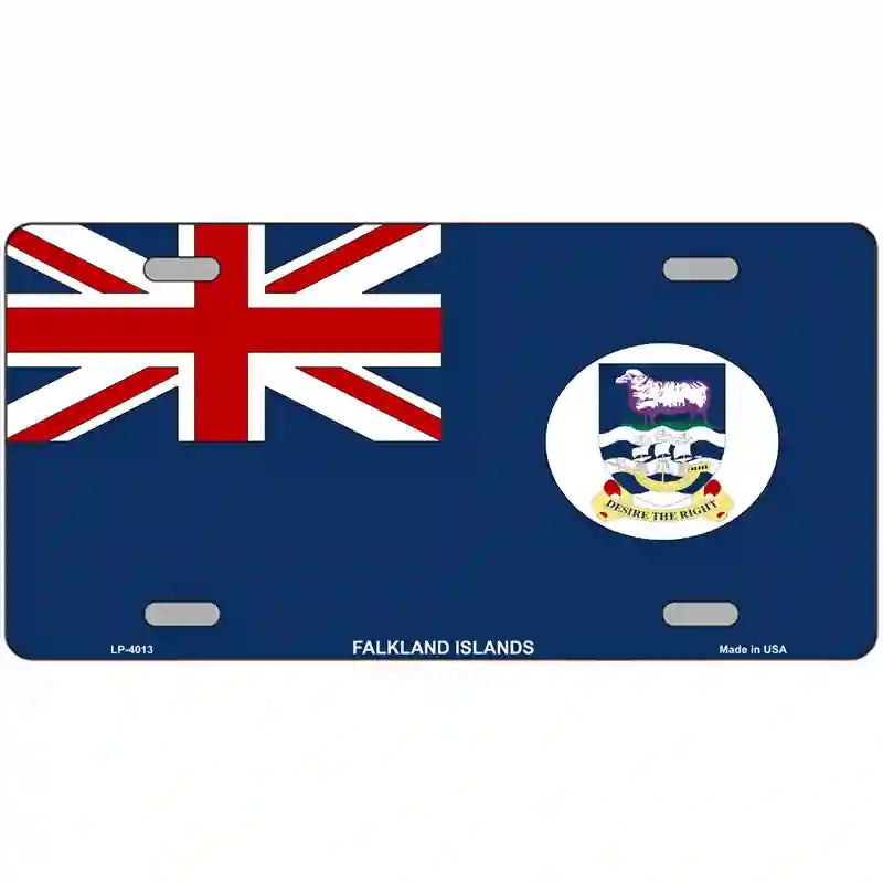 Falkland Islands Flag Metal Novelty License Plate 24" x 12" (LLP)