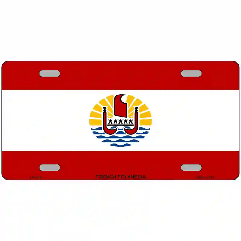 French Polynesia Flag Metal Novelty License Plate 24" x 12" (LLP)