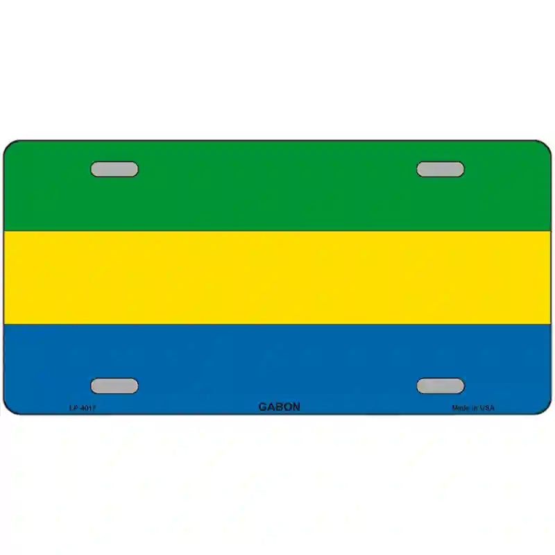 Gabon Flag Metal Novelty License Plate 24" x 12" (LLP)