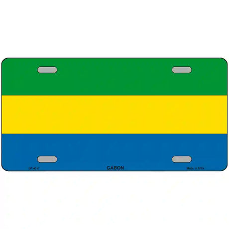 Gabon Flag Metal Novelty License Plate 24" x 12" (LLP)